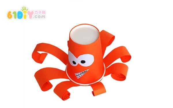 Children's paper cup handmade octopus