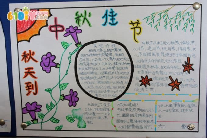 Primary school students' Mid-Autumn Festival handwritten newspaper