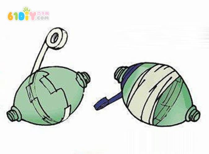 Waste use beverage bottles to make pull ball toys