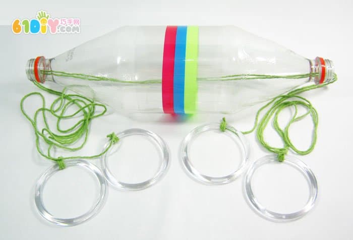 Waste use beverage bottles to make pull ball toys