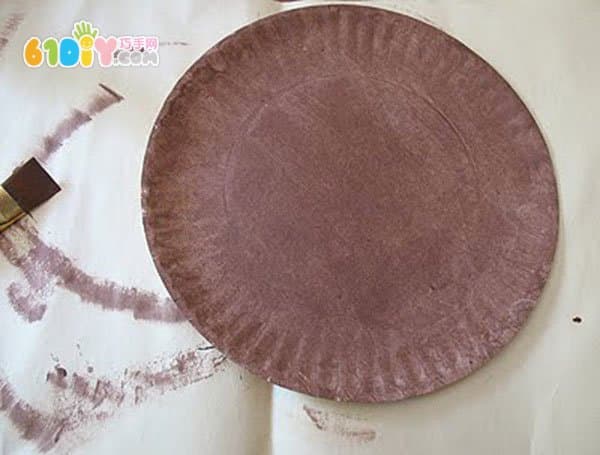 Children's handmade paper plate owl