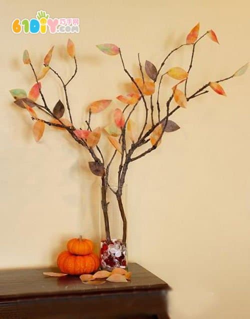 Children's handmade autumn three-dimensional tree