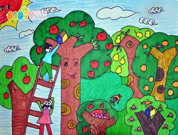 Autumn children's paintings