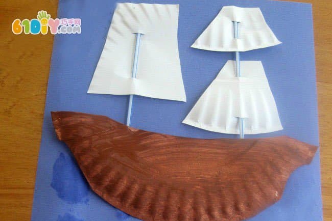 Children's creative paper tray sailboat stickers handmade