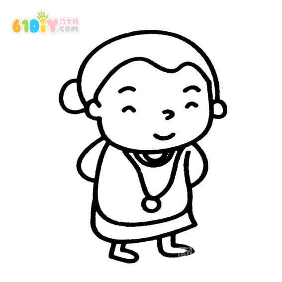 Chongyang Festival Grandpa Grandma Stick Figure Picture