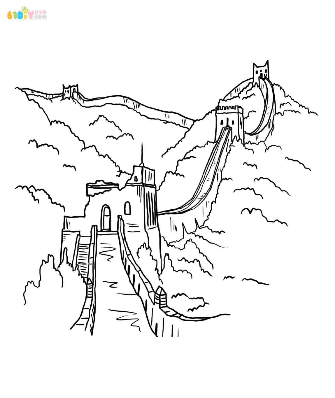 Wanli Great Wall Coloring Map