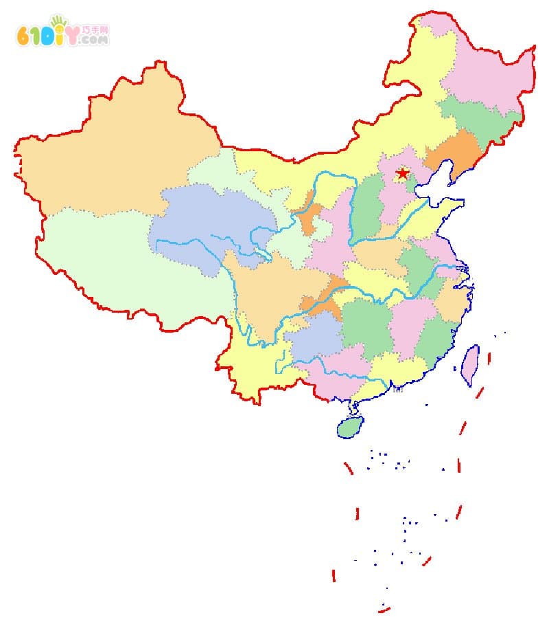 National Day Children's DIY China Map Template