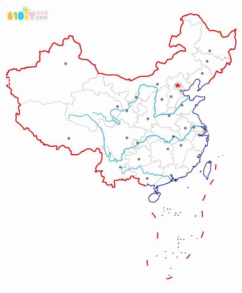 National Day Children's DIY China Map Template