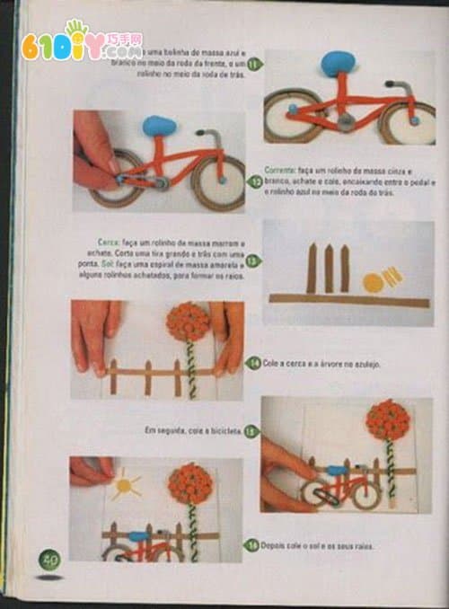 Clay making bicycle three-dimensional decorative painting