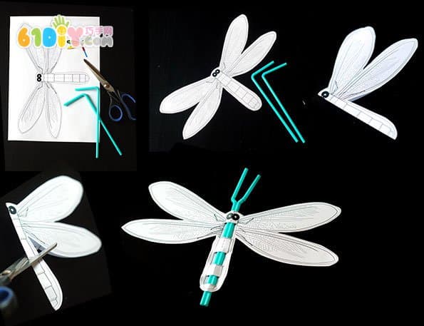 Children's small ideas Four insects handmade - butterflies, dragonflies, flies, beetles