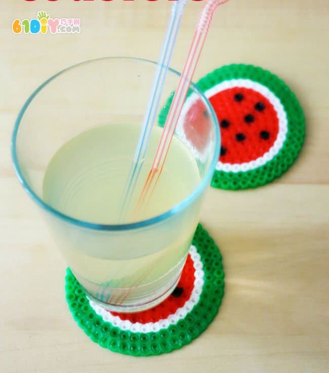 Fighting peas DIY making watermelon coasters