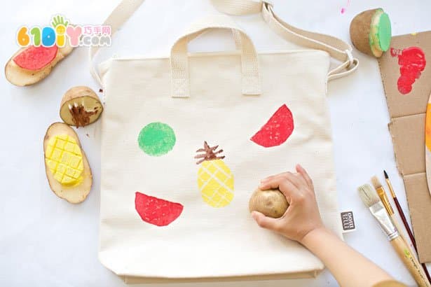 DIY personalized potato seal fruit bag