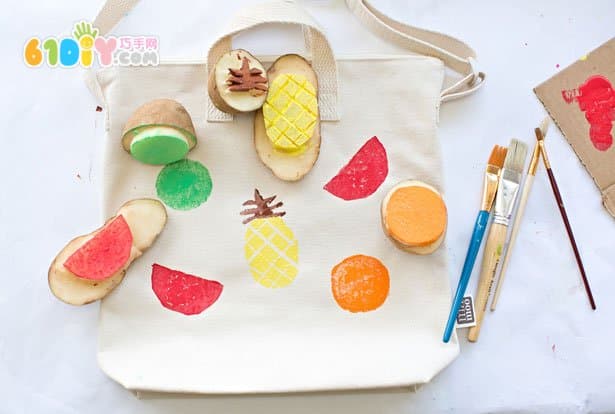 DIY personalized potato seal fruit bag