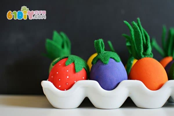 Children's small ideas, eggshells, handmade fruits and vegetables