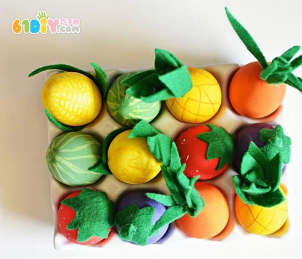 Children's small ideas, eggshells, handmade fruits and vegetables