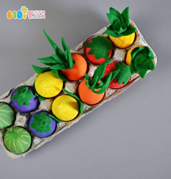 Children's small ideas, eggshells, handmade fruits and vegetables