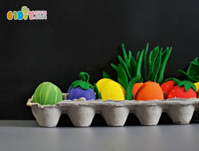 Children's small ideas, eggshells, handmade fruits and vegetables