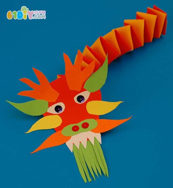 Children's paper art Chinese dragon production tutorial