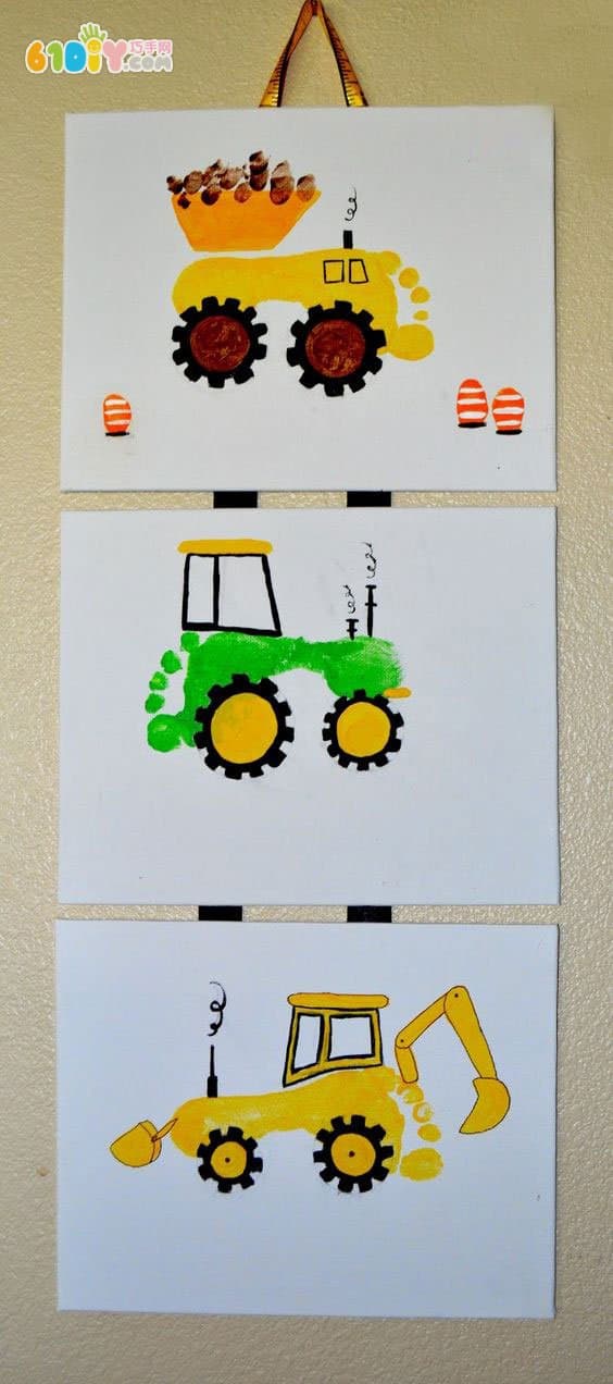 Children's footprints tractor