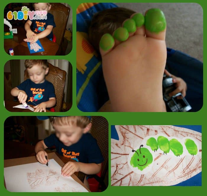 DIY cute footprints caterpillar