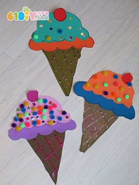 Children's summer making cardboard ice cream