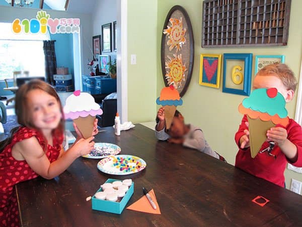 Children's summer making cardboard ice cream