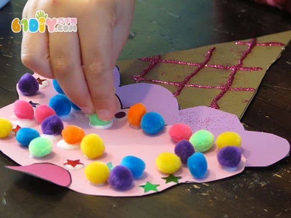 Children's summer making cardboard ice cream