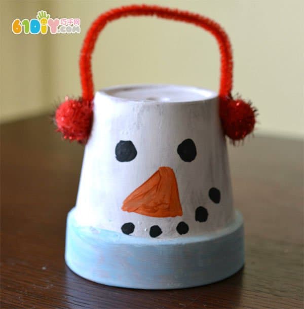 Children's handmade snowman