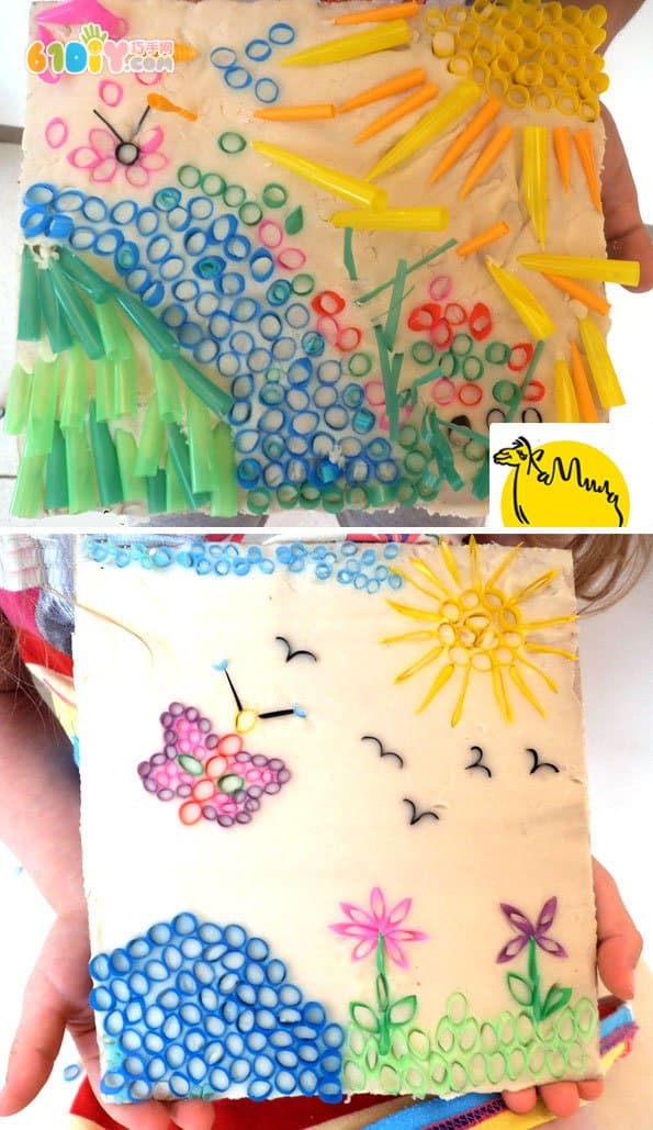 Interesting straw clay creative production