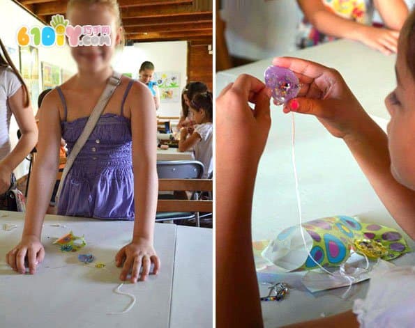 Children's handmade glue stick jewelry