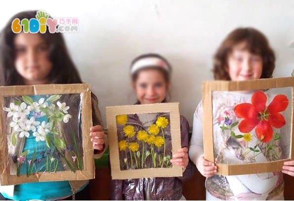 Children's handmade flower decoration painting