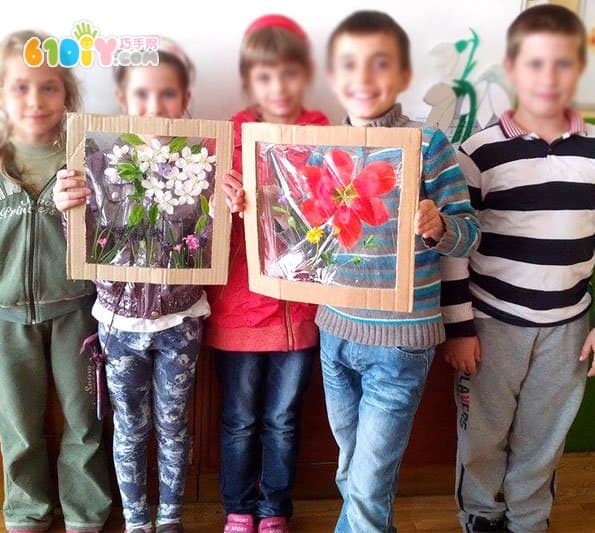 Children's handmade flower decoration painting