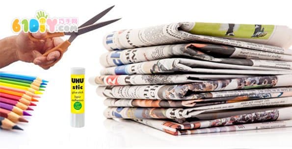 Children's DIY waste newspaper stickers handmade