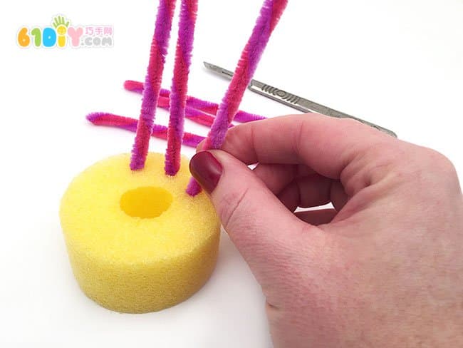 Children's handmade hairy color spider