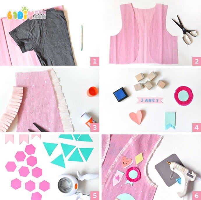 Wrinkled paper making beautiful little vest