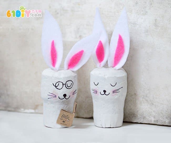 Children's handmade cork making cute bunny