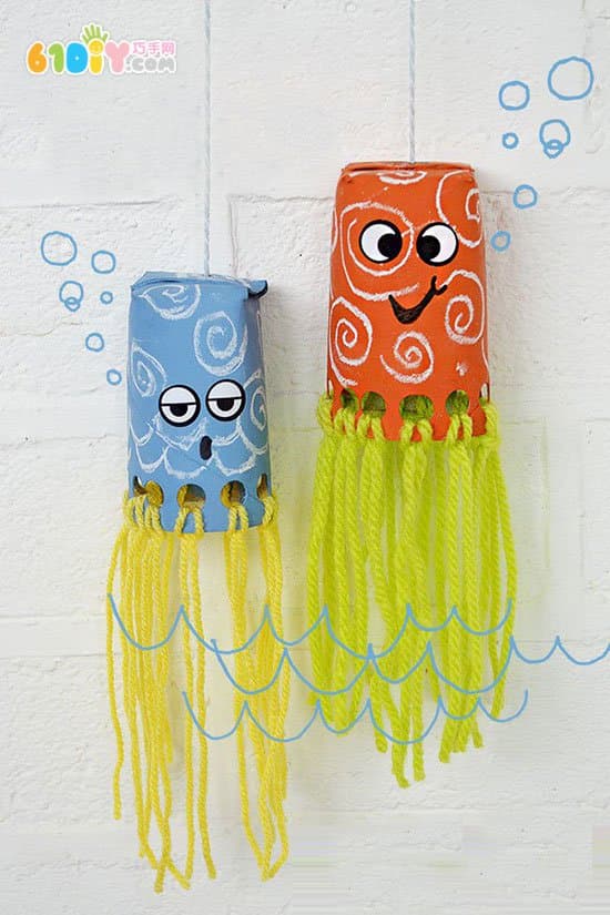 Children's handmade paper tube octopus