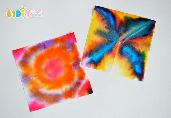 Children's handmade simple and wonderful dyeing art