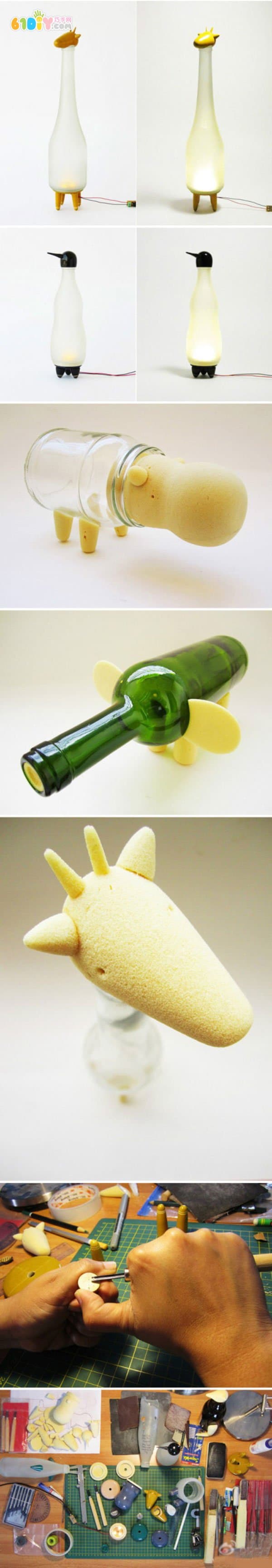 Sprouting waste bottle animal