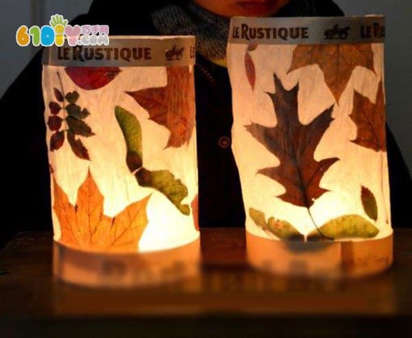 Children's DIY leaf lantern handmade