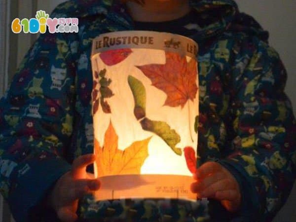 Children's DIY leaf lantern handmade