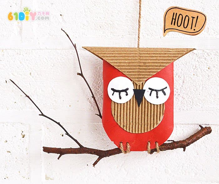 Children's paper tube handmade owl