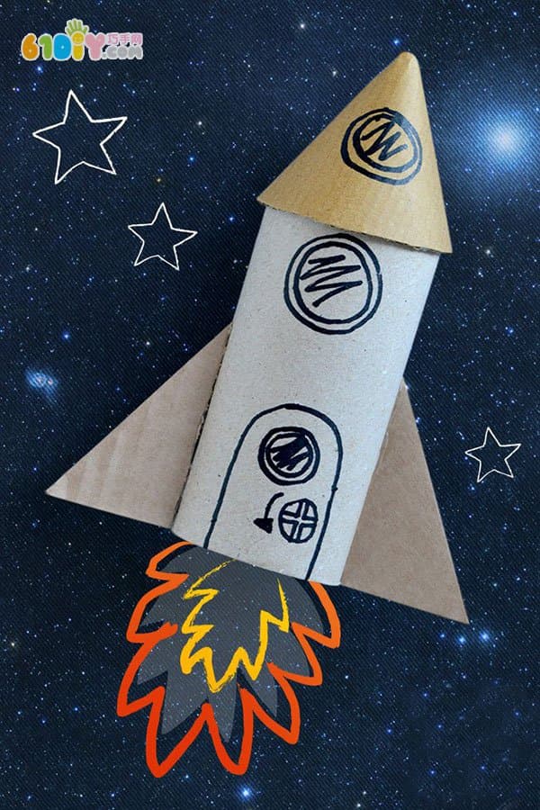 Children's paper tube manual rocket launch