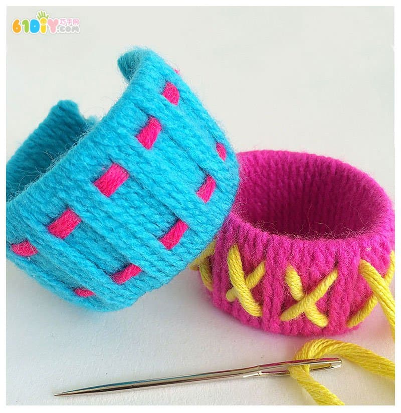 Wool paper tube creative color bracelet