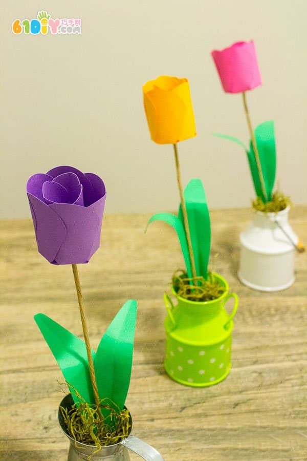 Teacher's Day handmade three-dimensional tulip flowers