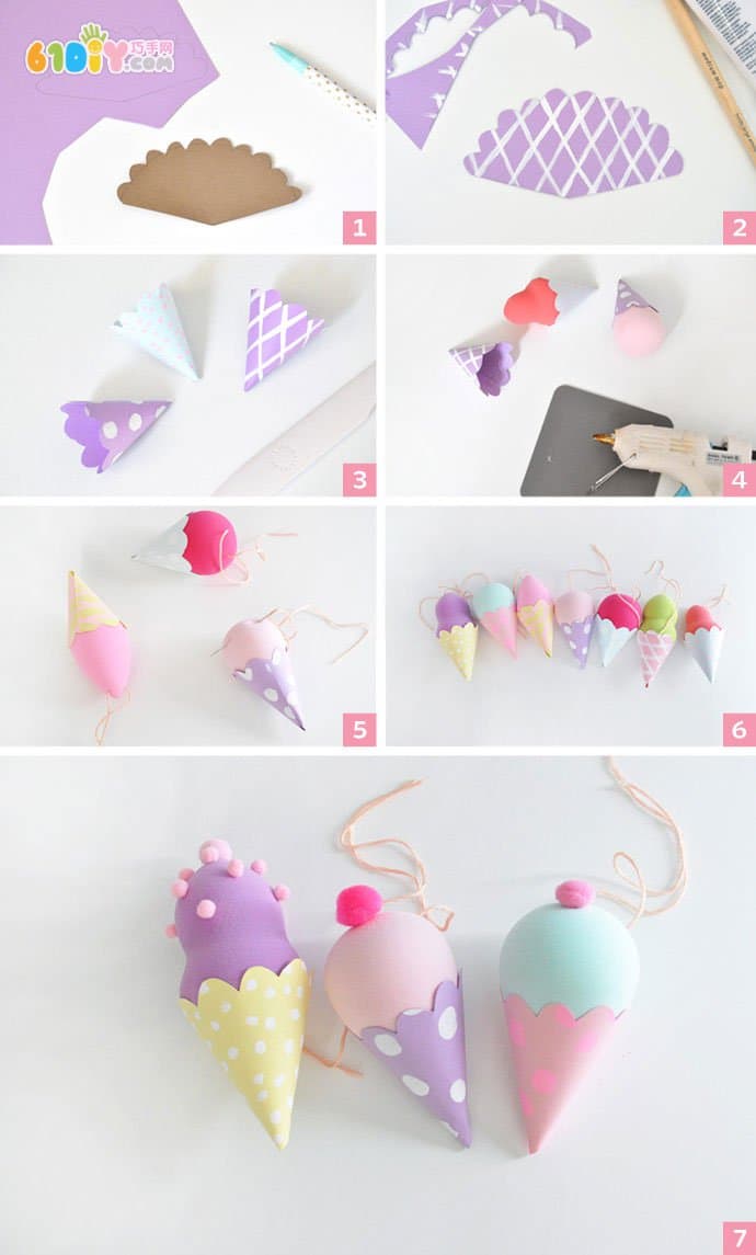 Cute mini ice cream hanging decoration