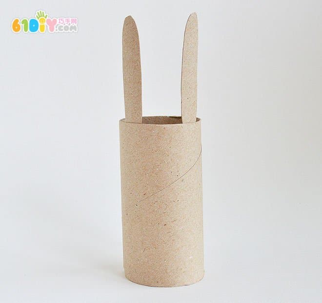 Children's paper tube handmade happy rabbit