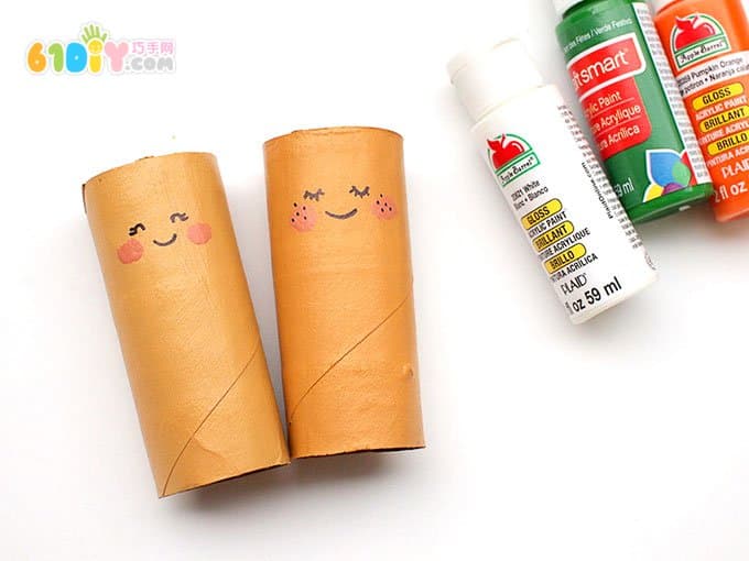 Roll paper tube creative change, grass skirt girl and mermaid