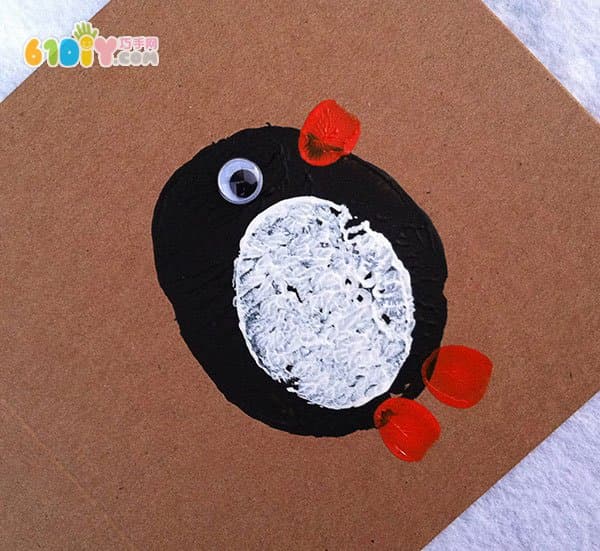 Make simple and cute fingerprint penguin cards