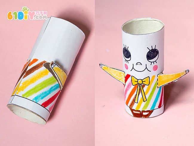 Children's handmade paper tubes for small people and small animals